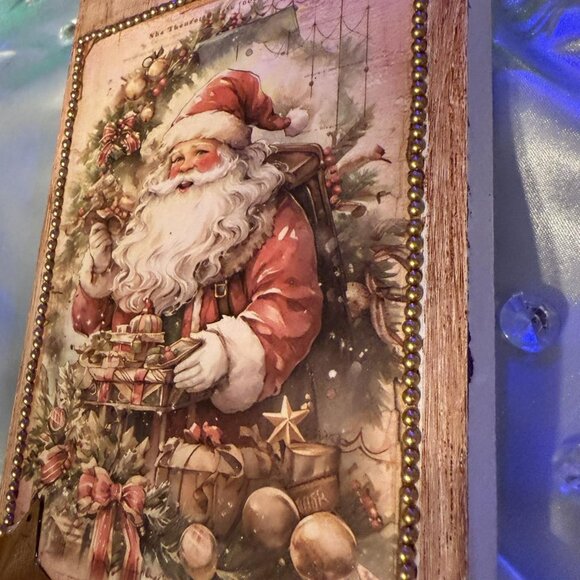 Santa wood hanging decor - Picture 5 of 5